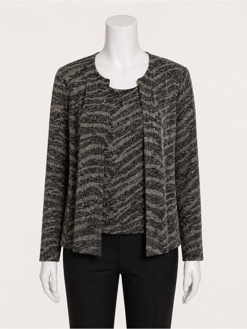 NWT Xscape Ltd Womens 2 Pc Set Jacket Top Animal Print Sparkle Formal Evening XL